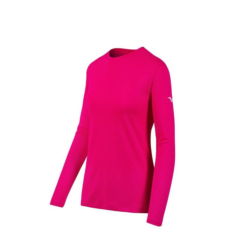 Damske Tričko Mizuno Long Sleeve Ruzove Vypredaj TIWO54619